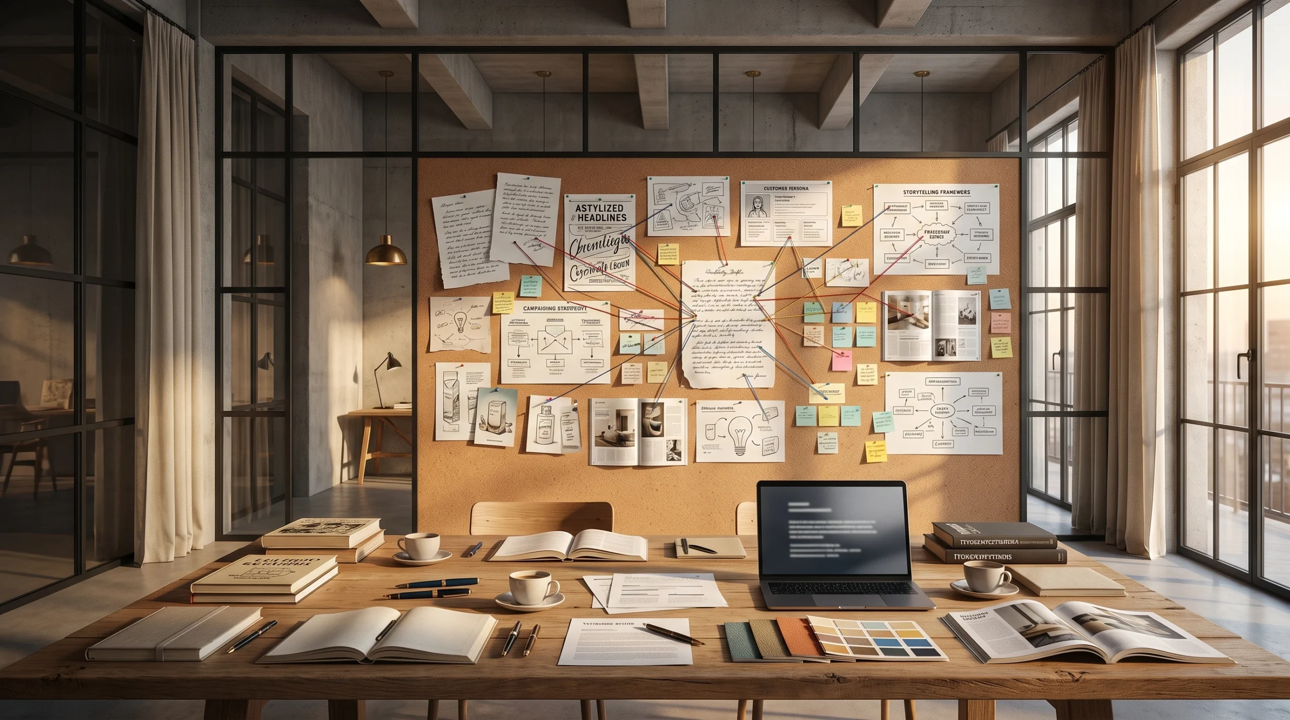 Modern editorial workspace representing AI copywriting tools used for marketing and content creation.
