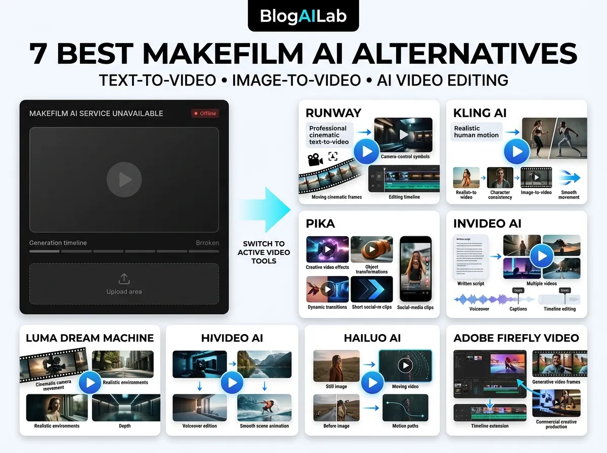 Best MakeFilm AI alternatives for text-to-video and image-to-video creation in 2026